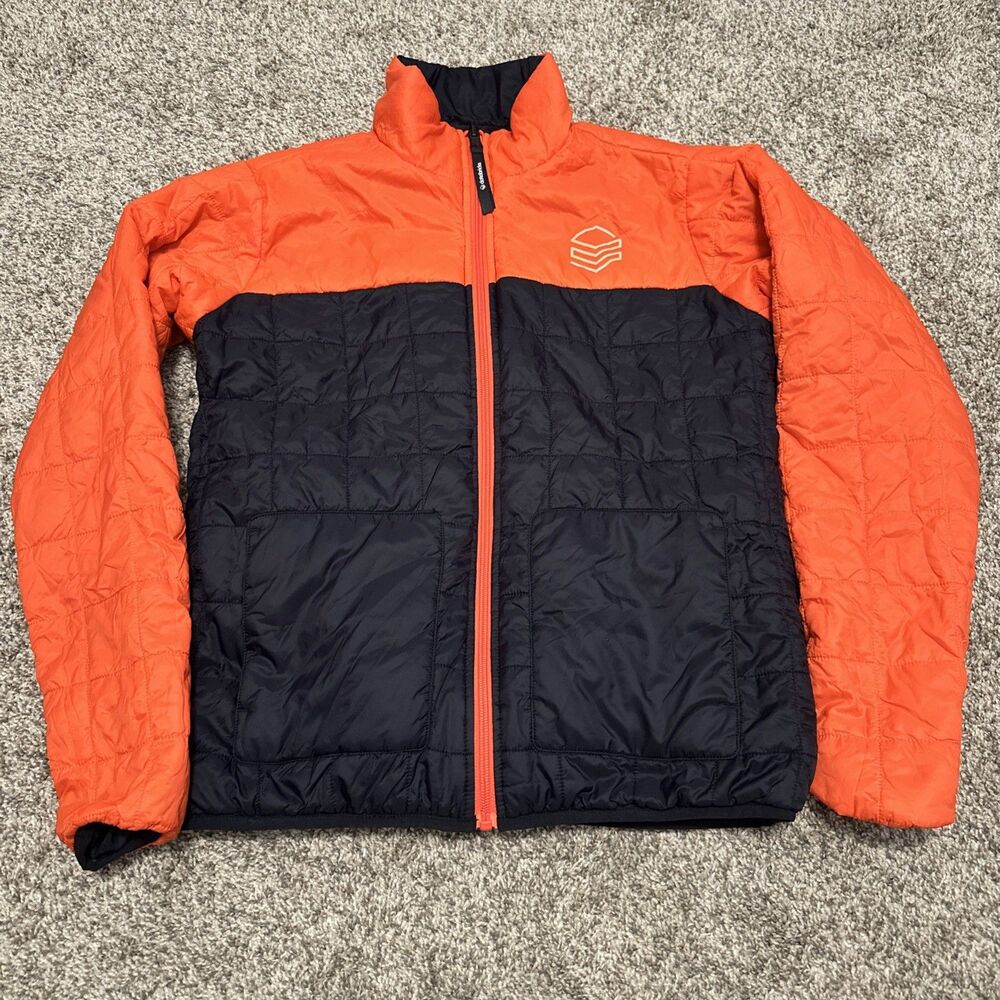 Databricks Reversible Puffer Jacket Navy Blue Orange Insulated Women’s Size M